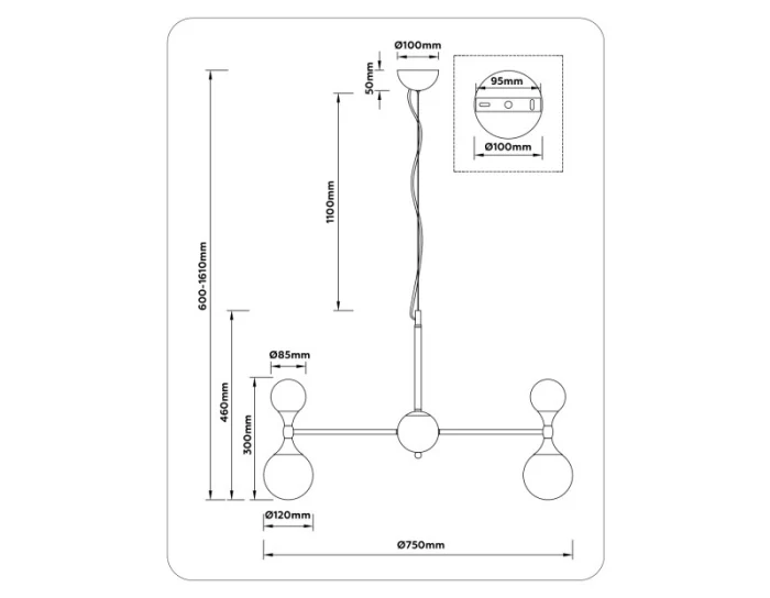 Подвесная люстра HIGH LIGHT AMBRELLA LIGHT LH51051