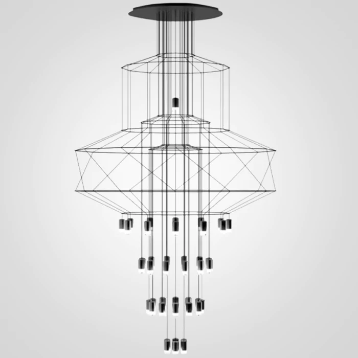 Люстра Via Wireflow Chandelier polyhedral 0374 Suspension lamp ImperiumLoft