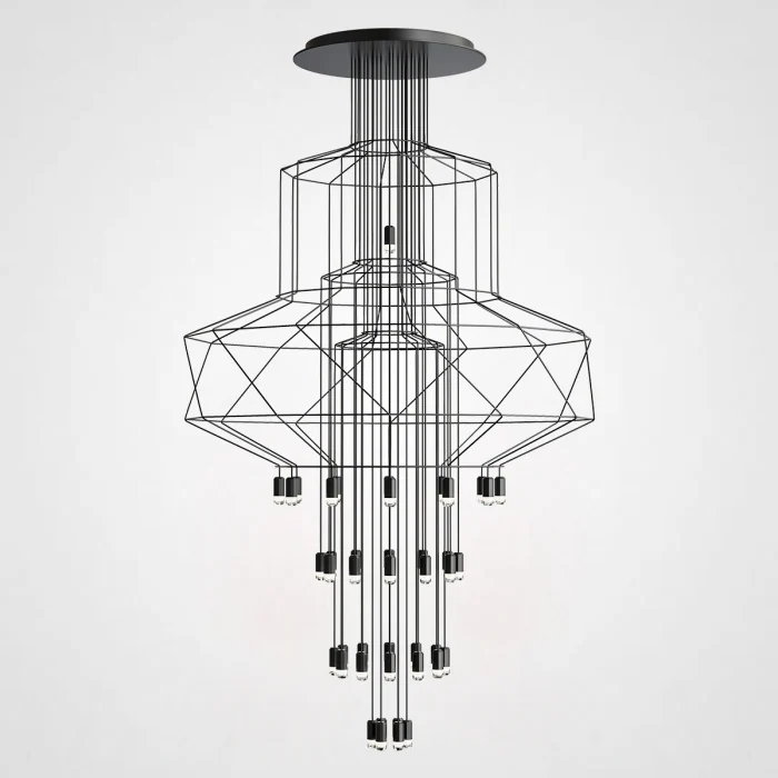 Люстра Via Wireflow Chandelier polyhedral 0374 Suspension lamp ImperiumLoft