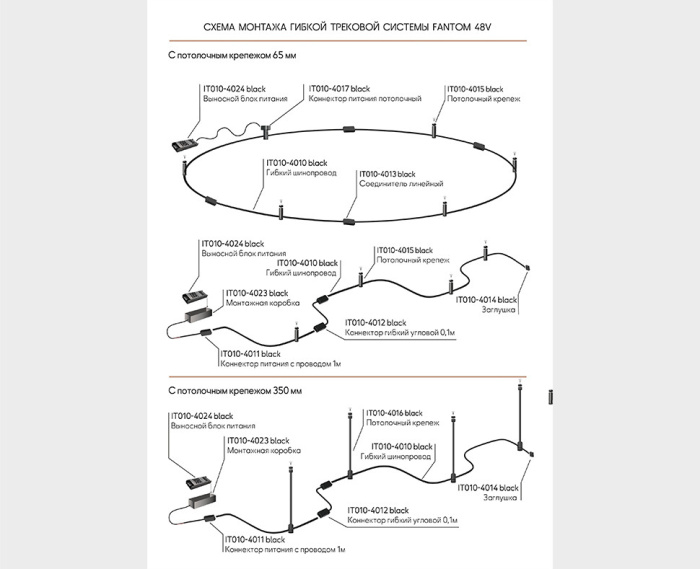 Коннектор гибкий угловой Italline IT010-4012 black