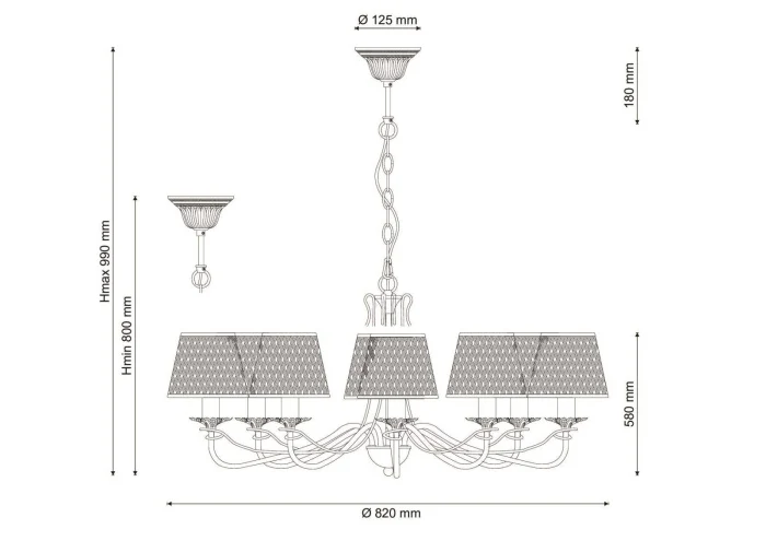 Люстра подвесная Lucia Tucci Bristol 890.8 ivory