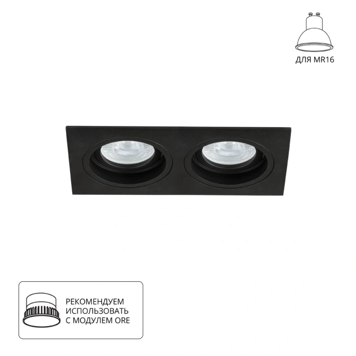 Точечный встраиваемый светильник Arte Lamp TARF A2178PL-2BK