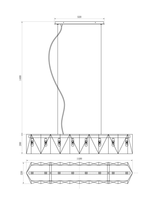 Люстра подвесная Lucia Tucci MOON 4671.8 black