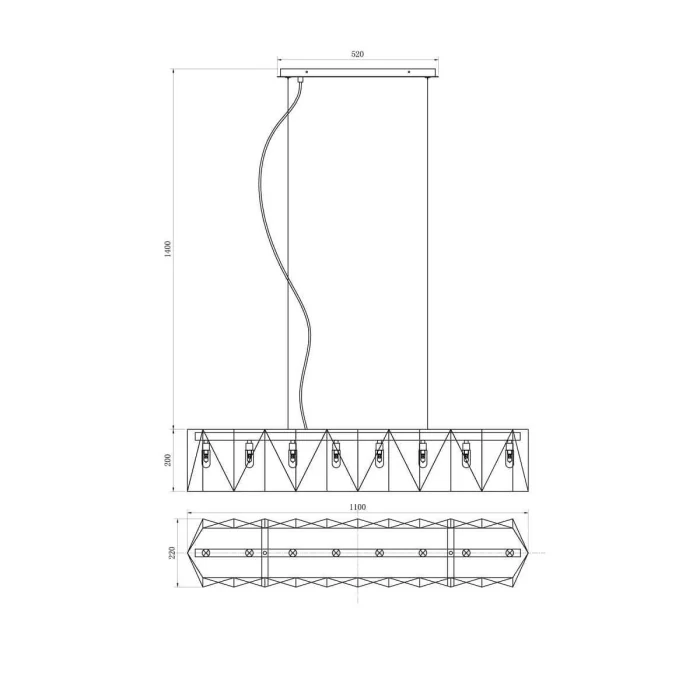 Люстра подвесная Lucia Tucci MOON 4671.8 black