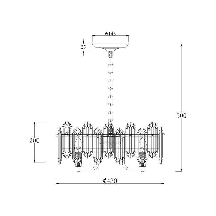 Подвесной светильник TIARA ESCADA 2111/6S Chrome