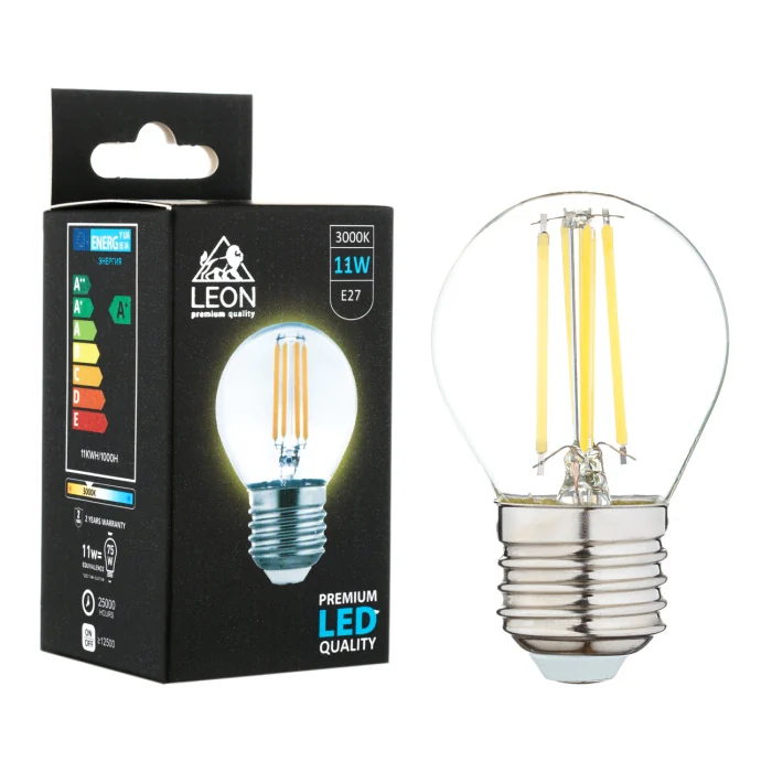 Светодиодная лампа Leon LE-G45-11W-3000K-E27/CL
