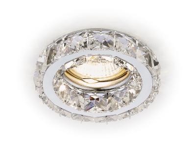Встраиваемый точечный светильник MR16 с хрусталем Ambrella light K112 CL/CH