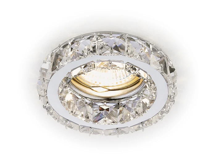 Встраиваемый точечный светильник MR16 с хрусталем Ambrella light K112 CL/CH