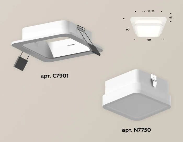 Комплект встраиваемого светильника с акрилом Ambrella light XC7901012