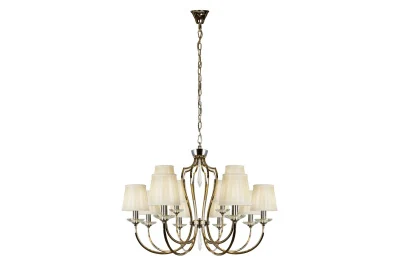 Подвесная люстра iLamp Charm P2508-8+4 Никель+беж