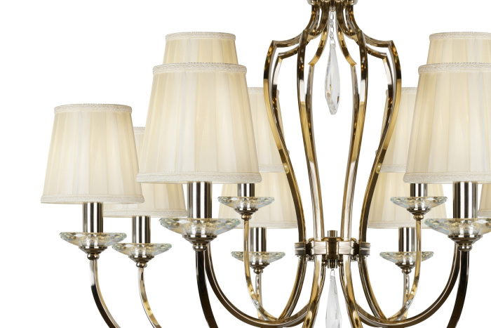 Подвесная люстра iLamp Charm P2508-8+4 Никель+беж