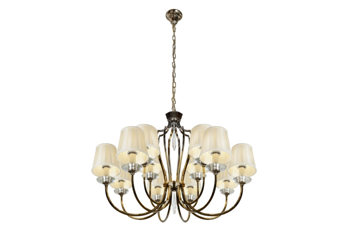 Подвесная люстра iLamp Charm P2508-8+4 Никель+беж