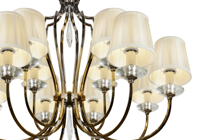 Подвесная люстра iLamp Charm P2508-8+4 Никель+беж