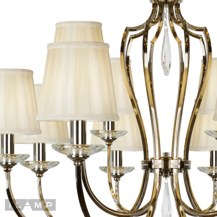 Подвесная люстра iLamp Charm P2508-8+4 Никель+беж