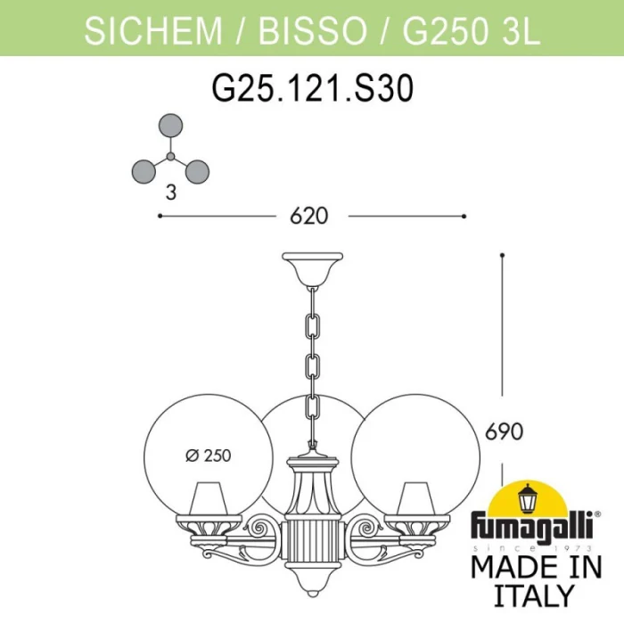 Уличный светильник Fumagalli G25.120.S30.AXE27