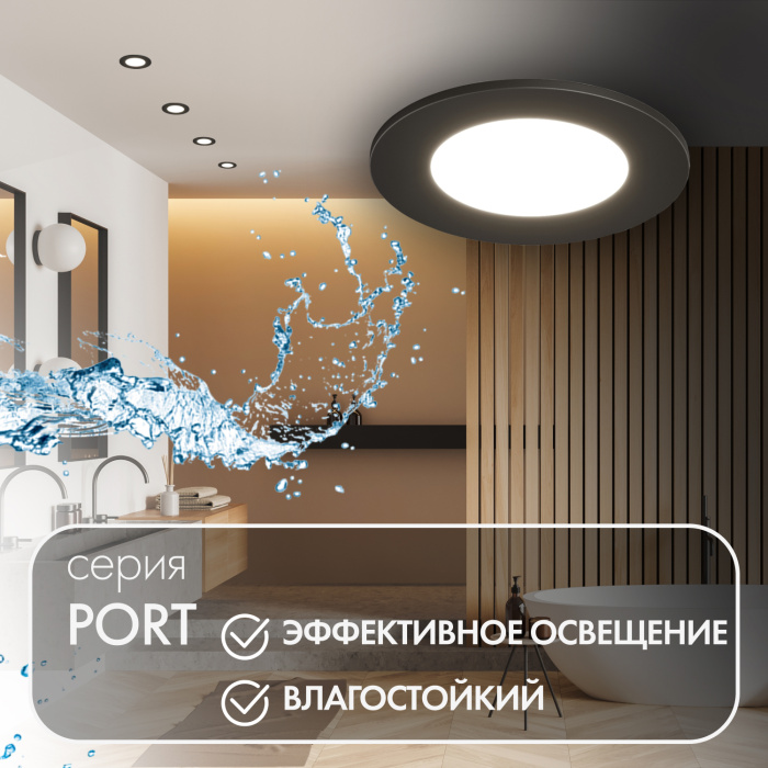 Влагозащищенный светильник Denkirs PORT DK3101-BK