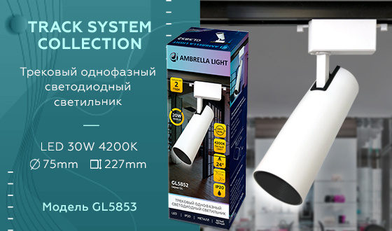 Трековый однофазный светодиодный светильник Ambrella light GL5853