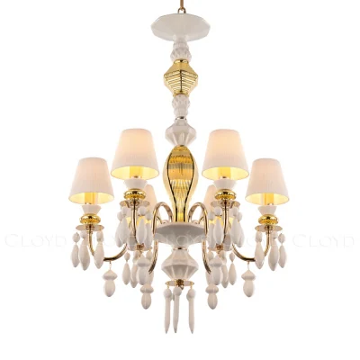 Люстра Cloyd LOTTIE-B C6 / Ø56 см- бел.-золотая керамика (арт.11211)