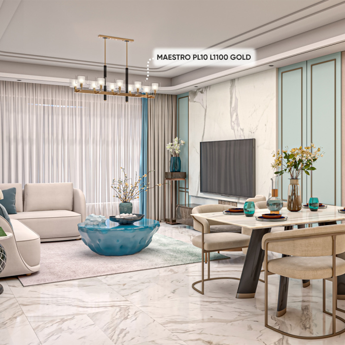 Люстра Crystal Lux MAESTRO SP-PL10 L1100 GOLD