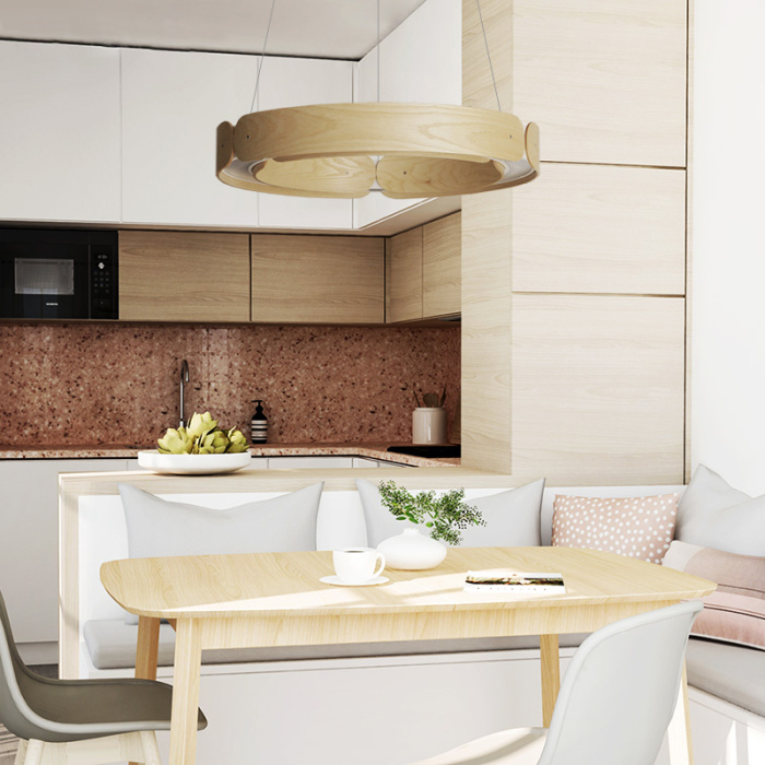 Подвесной кольцевой светильник RANGE 1 D70 Light wood ImperiumLoft