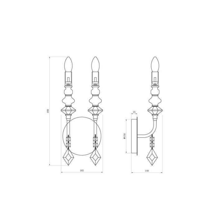 Бра Lucia Tucci MAYA W4450.2 chrome