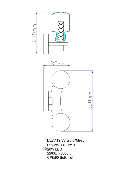 Бра Leon Marie LE7719/2W Nickel
