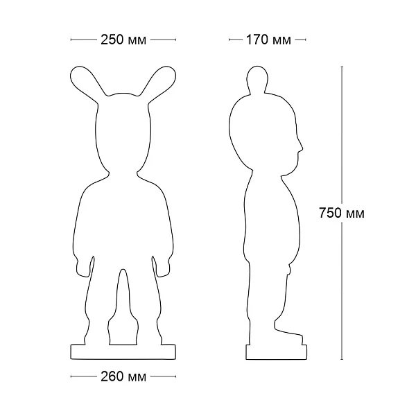 Дизайнерская статуэтка Ledron Бандит Pink 180Y-P