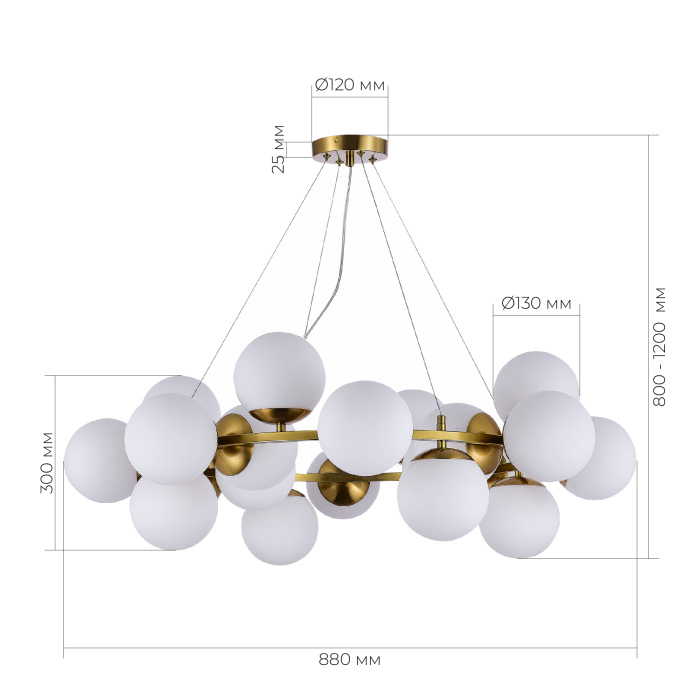 Светильник подвесной Золотистый/Белый E27 20*60W SLE1191-203-20