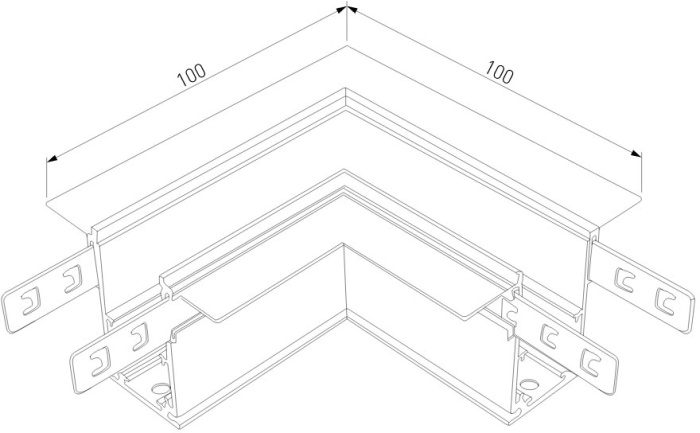 Коннектор угловой внутренний для встраиваемого шинопровода Elektrostandard Slim magnetic 4690389178986