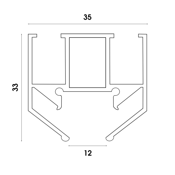 Профиль для шинопровода SUPER5 под натяжной потолок ST-Luce Алюминий Длина 2 000мм ST066.129.00