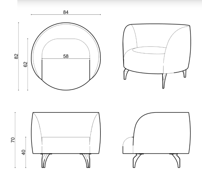 Кресло Delight Collection Dora Dora Armchair