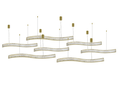 Горизонтальная композиция 8240 из семи одиночных волн  золото №73 Newport