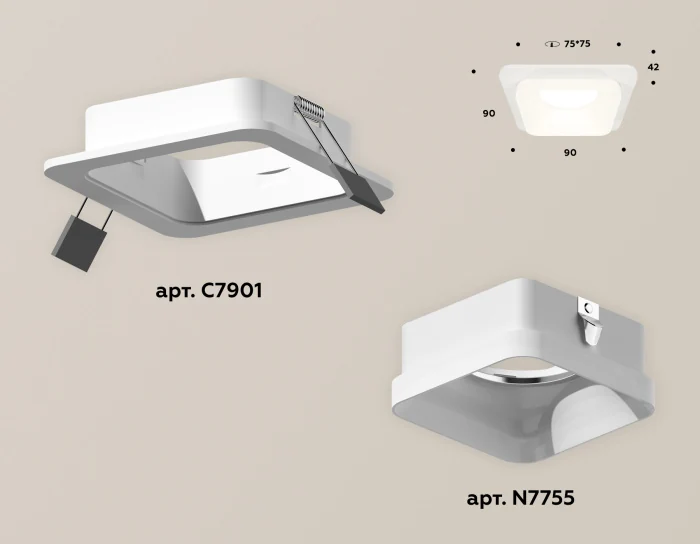 Комплект встраиваемого светильника с акрилом Ambrella light XC7901013