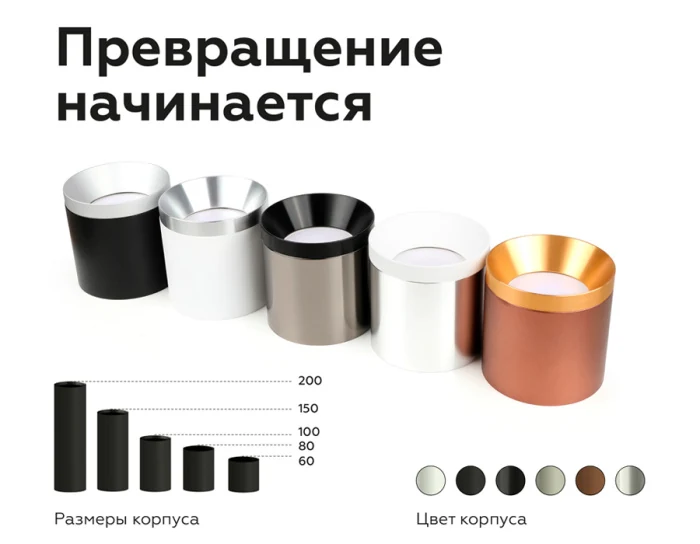 Корпус светильника накладной для насадок D70mm Ambrella light C7401