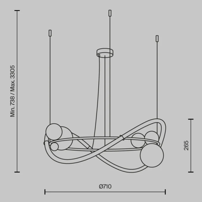 Подвесная люстра Maytoni MOD289PL-L44BS3K