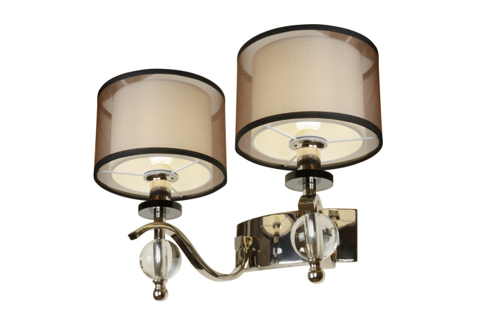 Настенный светильник iLamp Malibu W2335-2 Никель+коричневый