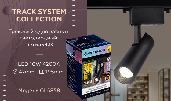 Трековый однофазный светодиодный светильник Ambrella light GL5858
