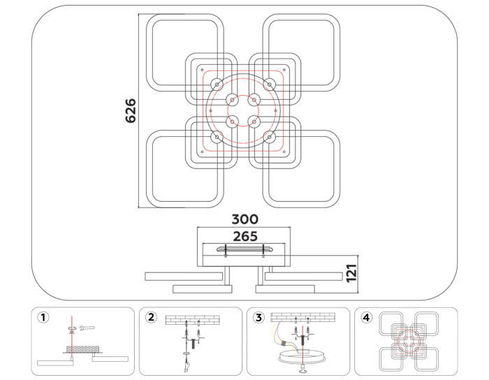 Светодиодный потолочный светильник с подсветкой Ambrella light FA3866