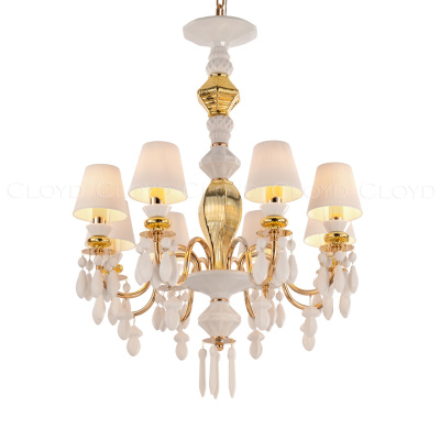 Люстра Cloyd LOTTIE-B C8 / Ø62 см- бел.-золотая керамика (арт.11212)