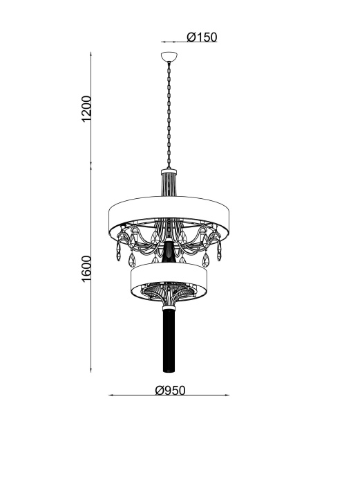 Люстра подвесная Lucia Tucci COSMOPOLITAN 2970.18 black