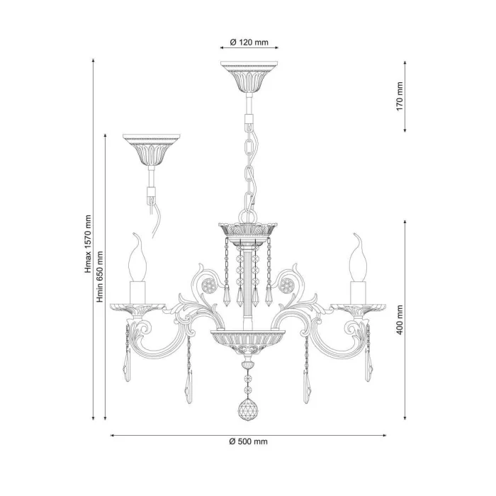 Люстра подвесная Lucia Tucci NAPOLI 148.5 white antique