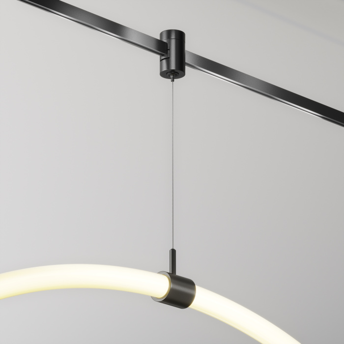 Коннектор с тросовым подвесом Тау / Tau в шинопровод Flarity черный Maytoni Tau TRA154SW-1B