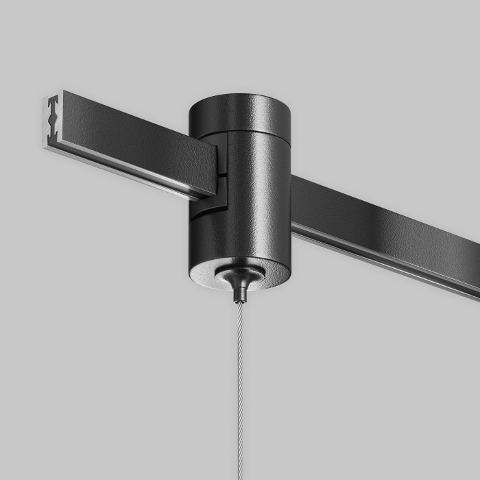 Коннектор с тросовым подвесом Тау / Tau в шинопровод Flarity черный Maytoni Tau TRA154SW-1B