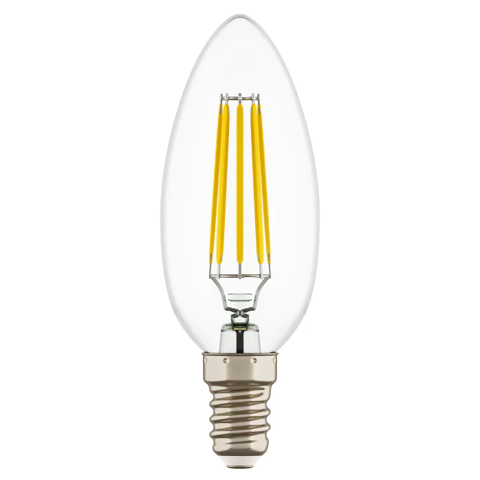 933504 Лампа LED FILAMENT 220V C35 E14 6W=65W 400-430LM 360G CL 4000K 30000H (в комплекте)