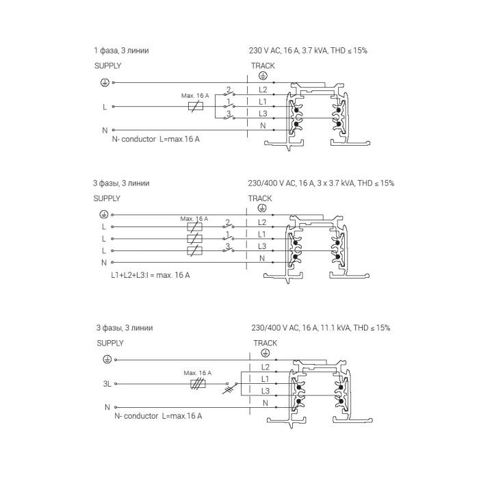 Встраиваемый шинопровод для трехфазной трековой системы Nowodvorski Ctls Track Black 8692