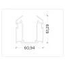 Корпус для накладного шинопровода в натяжной потолок Magnetic 220V 2000*61*61 Ambrella light GL1013