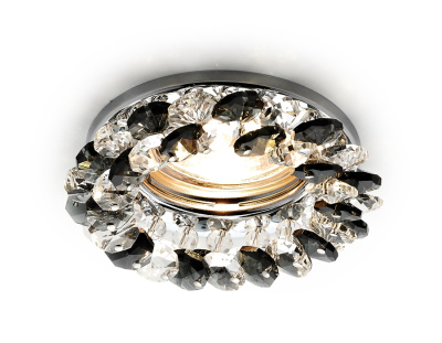 Встраиваемый точечный светильник MR16 с хрусталем Ambrella light K206 BK/CH