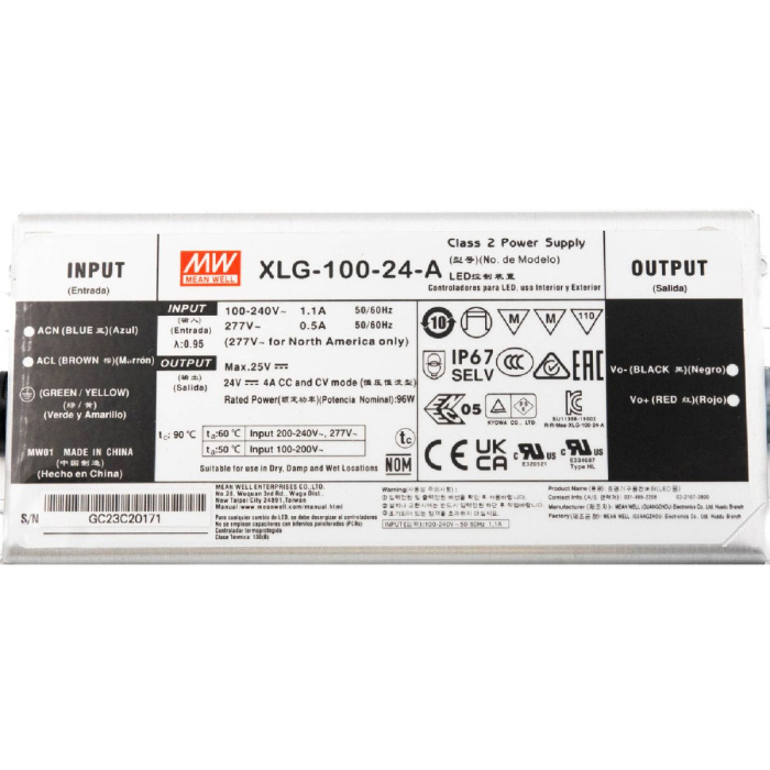 Блок питания для светодиодной ленты Favourite 60Вт DC24В 4А IP67 2001-DC-050