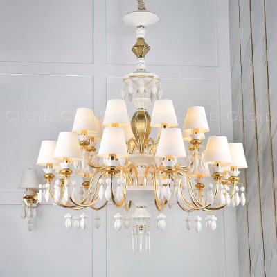 Люстра Cloyd LOTTIE-B C20 / Ø92 см- бел.-золотая керамика (арт.11213)