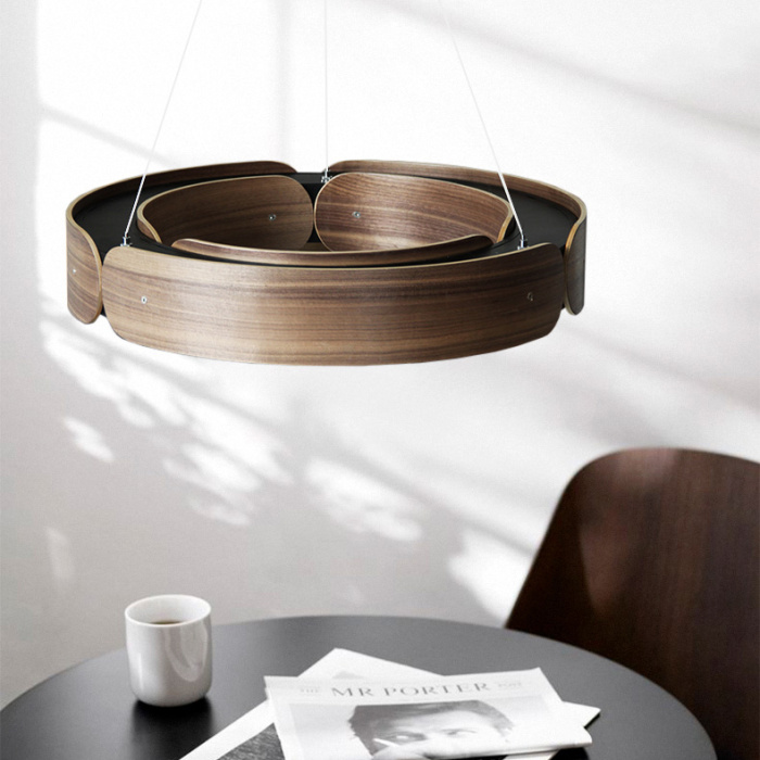 Подвесной кольцевой светильник RANGE 1 D70 Red wood ImperiumLoft